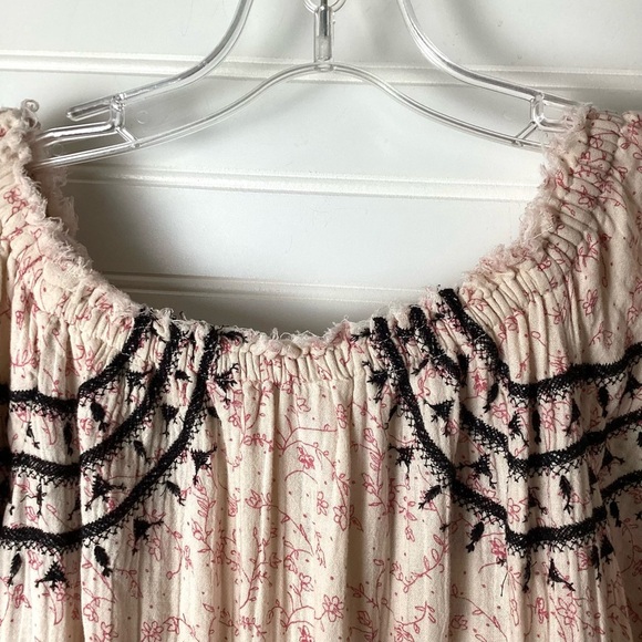 Free People Swing Into Spring floral embroidered off shoulder Mini Dress Sz S/P - Picture 7 of 13